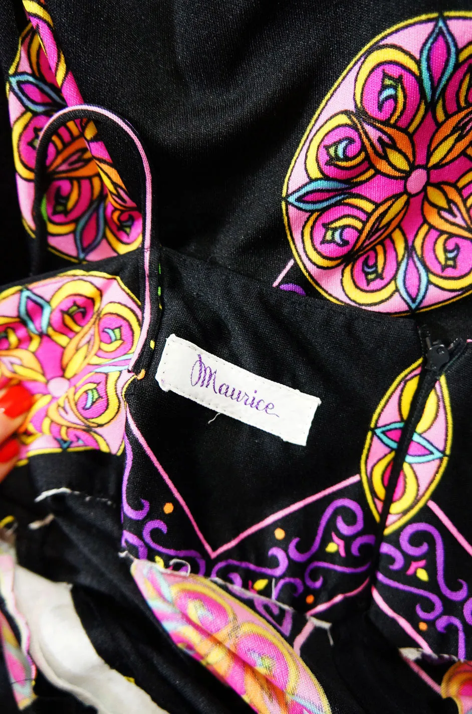1970s Printed Maurice Maxi Dress