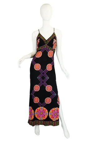 1970s Printed Maurice Maxi Dress