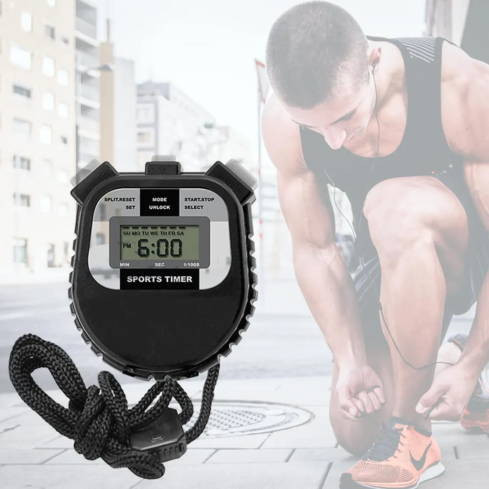 2 Pc Electronic LCD Timer Digital Sport Stopwatch Time Alarm Counter Chronograph