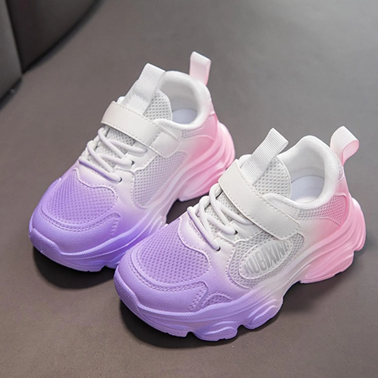 2025 Girls Casual Shoes Comfortable Soft Sole Sport Sneakers Breathable Mesh Non-Slip Walking Footwear Summer Cute Kids Loafer Shoe Indoor/Outdoo Fashion Lace Up Run Vacation Slippers