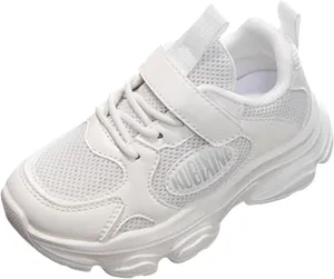 2025 Girls Casual Shoes Comfortable Soft Sole Sport Sneakers Breathable Mesh Non-Slip Walking Footwear Summer Cute Kids Loafer Shoe Indoor/Outdoo Fashion Lace Up Run Vacation Slippers