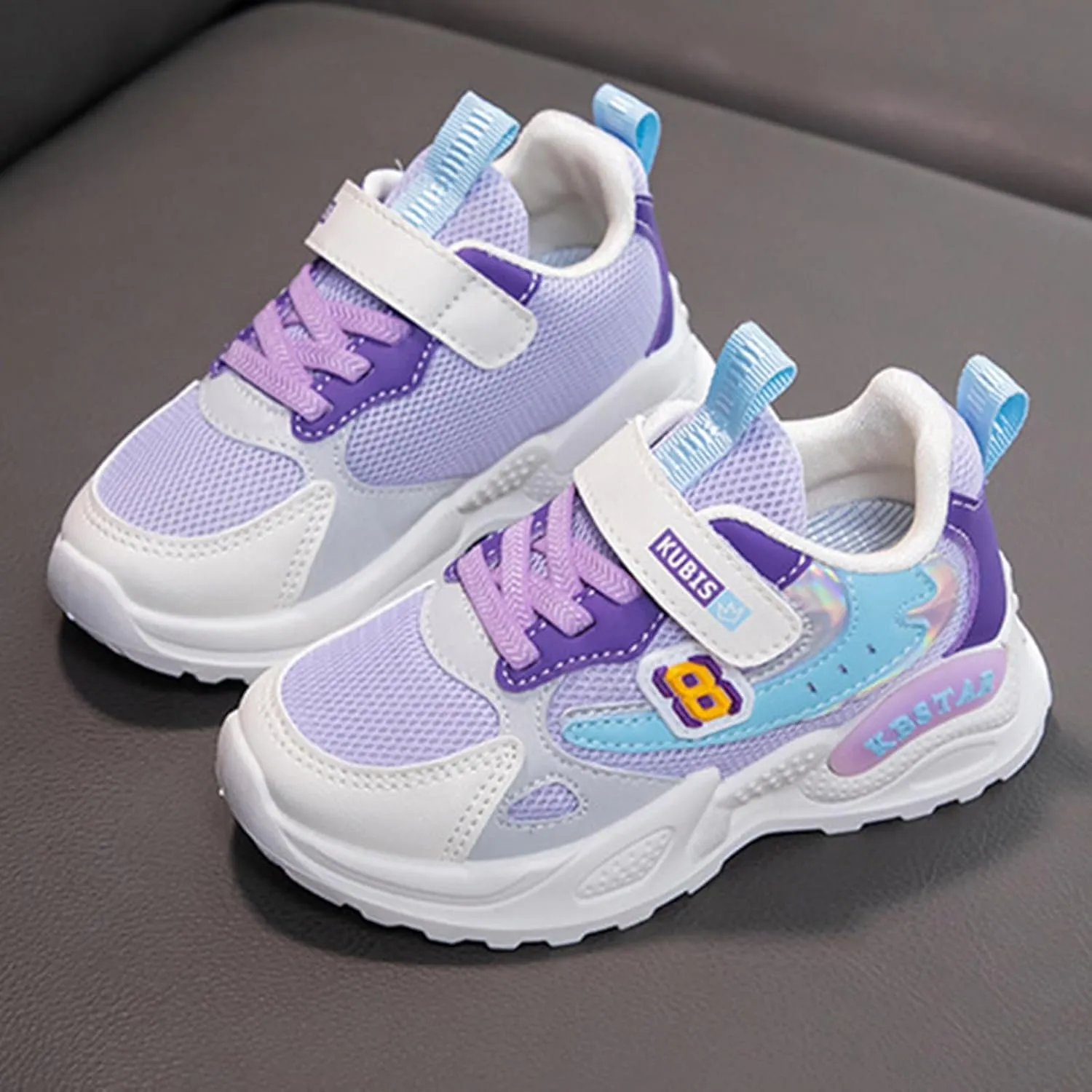 2025 Girls Casual Shoes Comfortable Soft Sole Sport Sneakers Breathable Mesh Non-Slip Walking Footwear Summer Cute Kids Loafer Shoe Indoor/Outdoo Fashion Lace Up Run Vacation Slippers