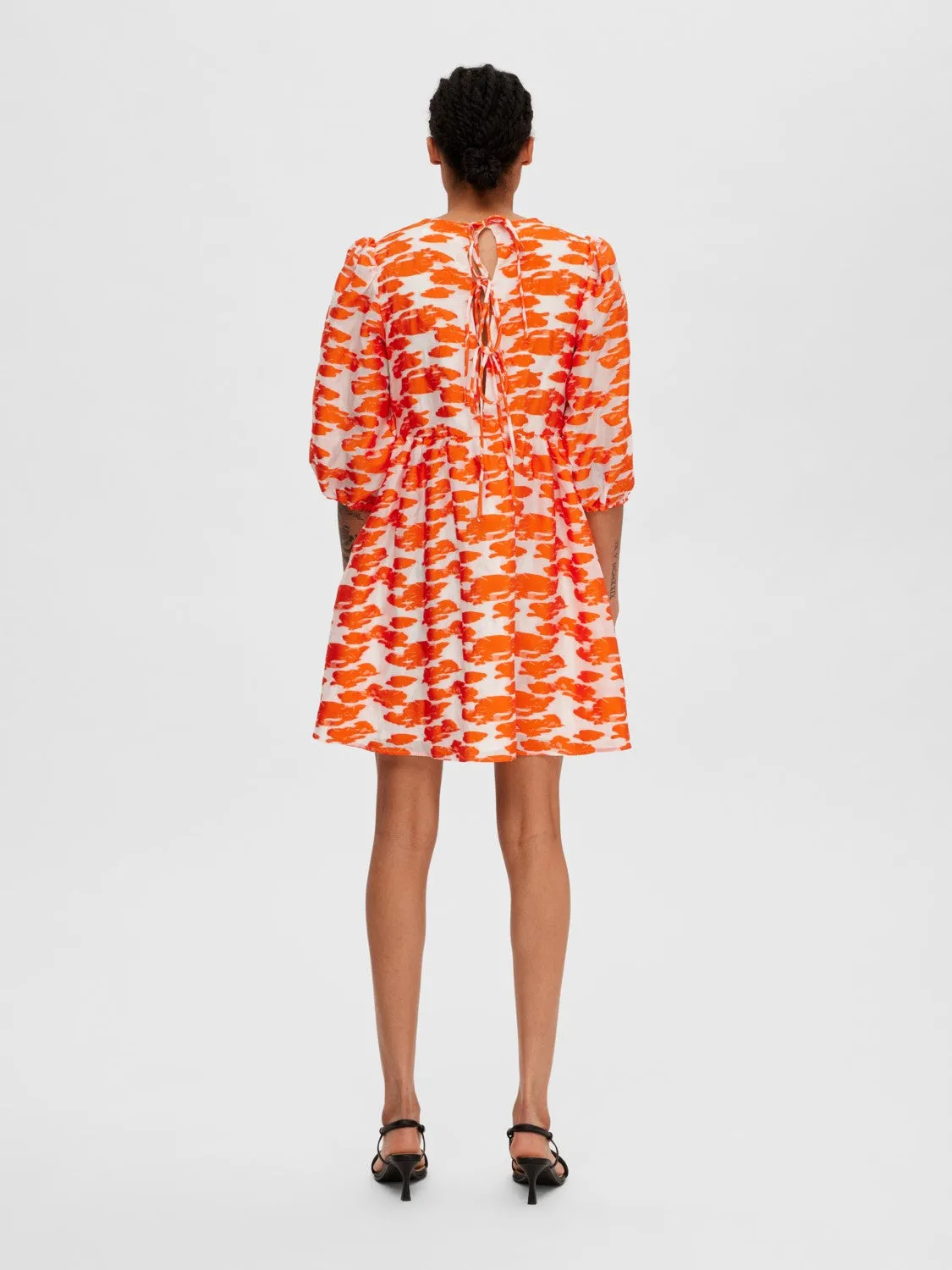 Abrielle 3/4 Short Dress - Orangeade