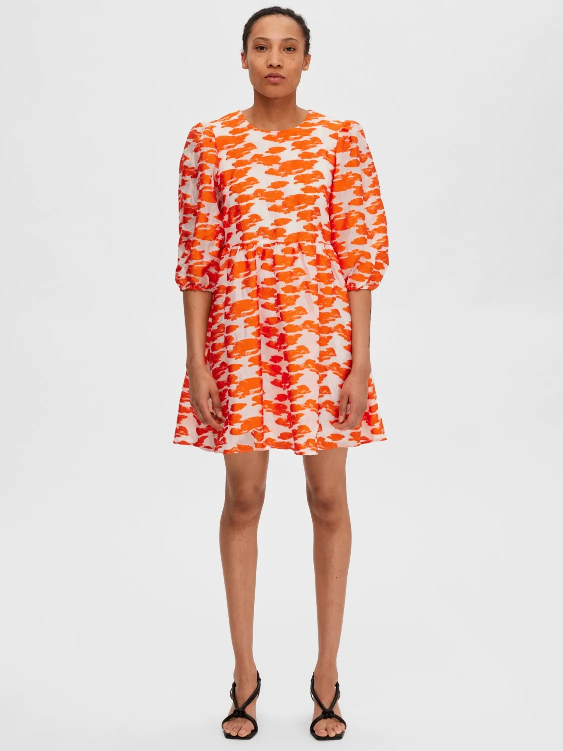 Abrielle 3/4 Short Dress - Orangeade
