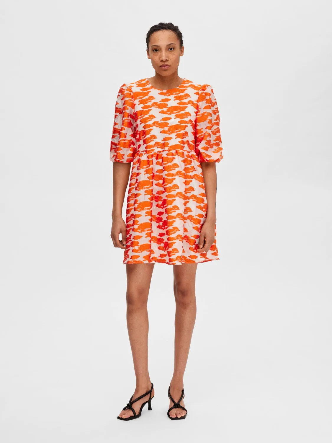 Abrielle 3/4 Short Dress - Orangeade
