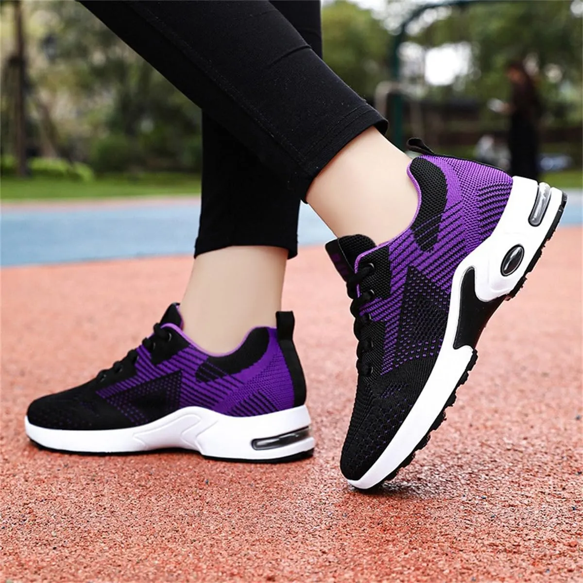 Air Cushion Running Shoes,Gym Workout Walking Shoes,Breathable Mesh Sneakers,Non Slip Arch Support Platform Loafers
