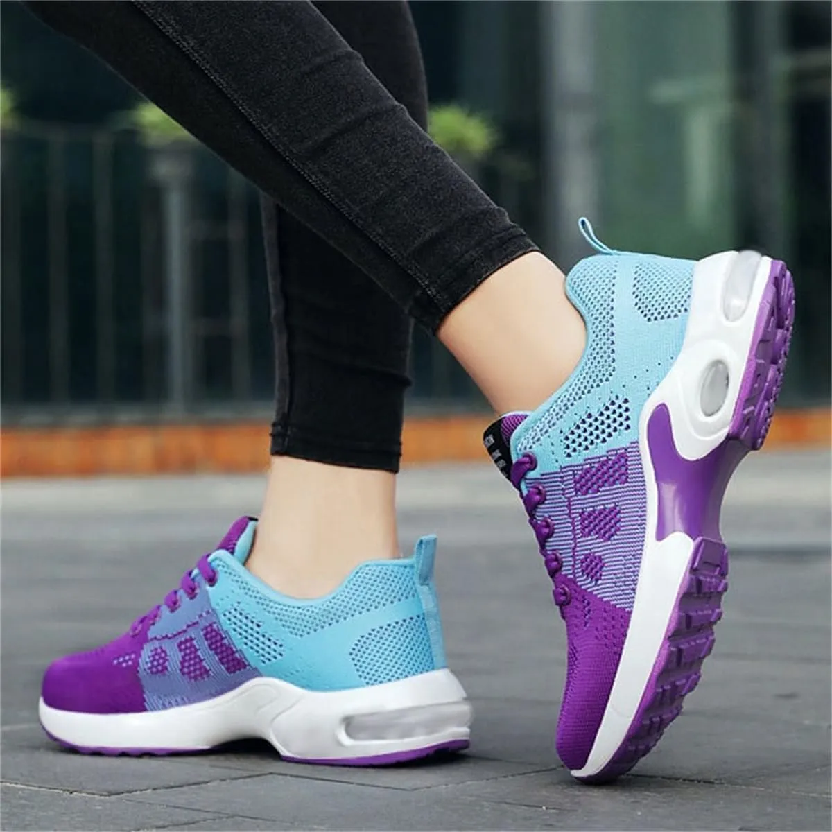 Air Cushion Running Shoes,Gym Workout Walking Shoes,Breathable Mesh Sneakers,Non Slip Arch Support Platform Loafers
