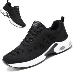 Air Cushion Running Shoes,Gym Workout Walking Shoes,Breathable Mesh Sneakers,Non Slip Arch Support Platform Loafers
