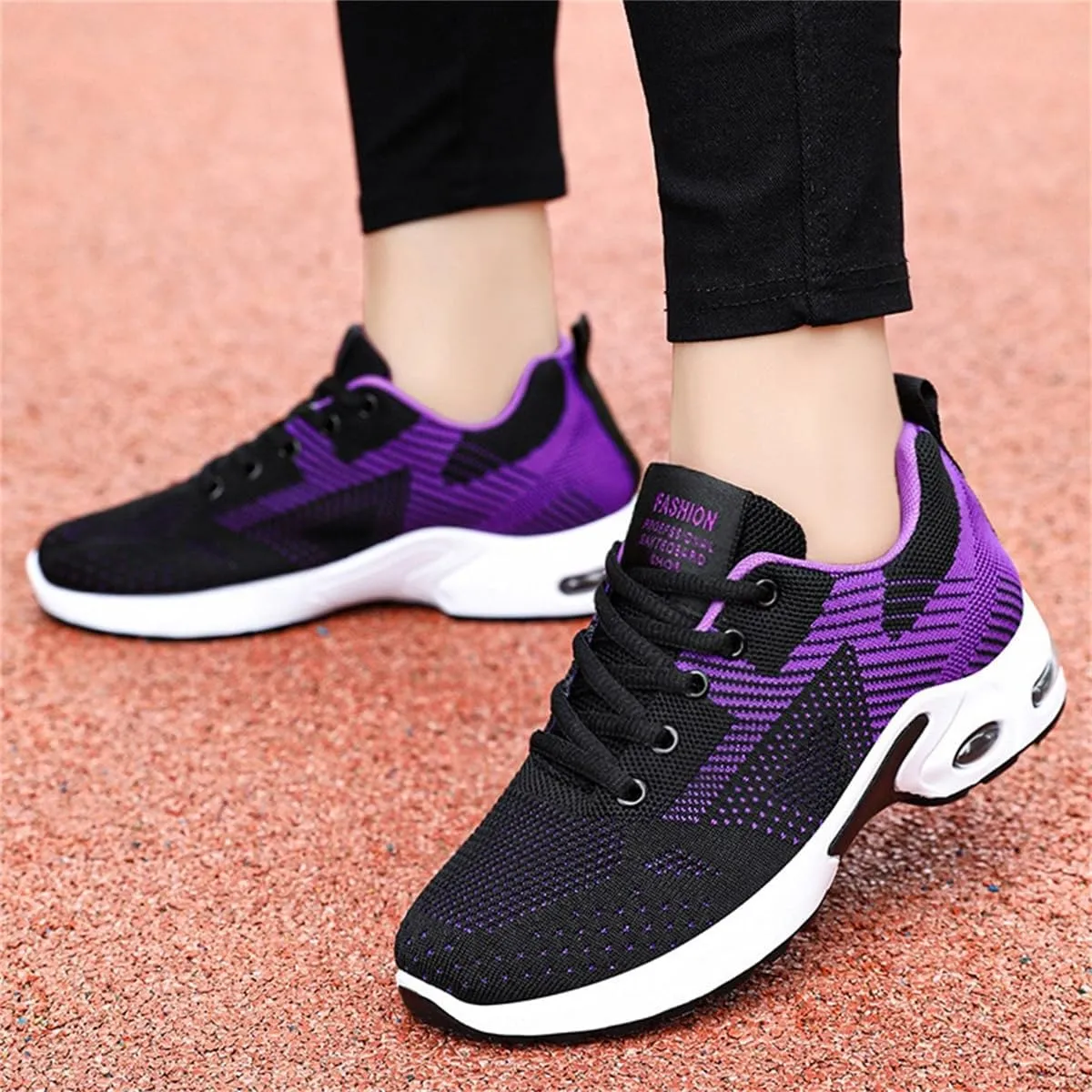 Air Cushion Running Shoes,Gym Workout Walking Shoes,Breathable Mesh Sneakers,Non Slip Arch Support Platform Loafers