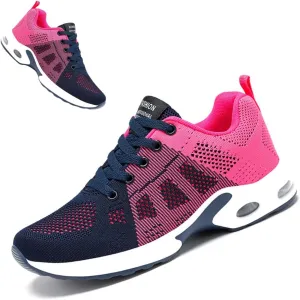 Air Cushion Running Shoes,Gym Workout Walking Shoes,Breathable Mesh Sneakers,Non Slip Arch Support Platform Loafers