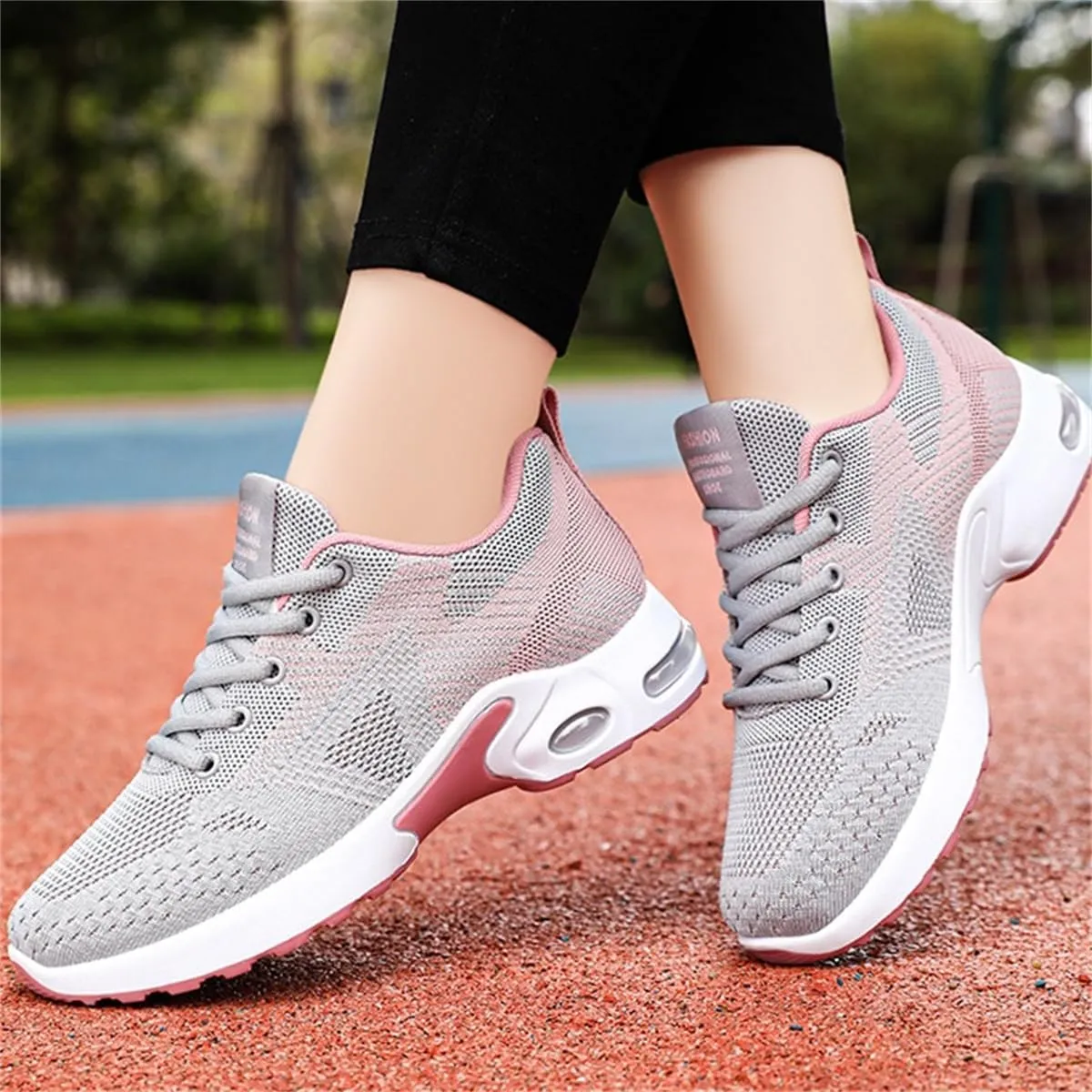 Air Cushion Running Shoes,Gym Workout Walking Shoes,Breathable Mesh Sneakers,Non Slip Arch Support Platform Loafers