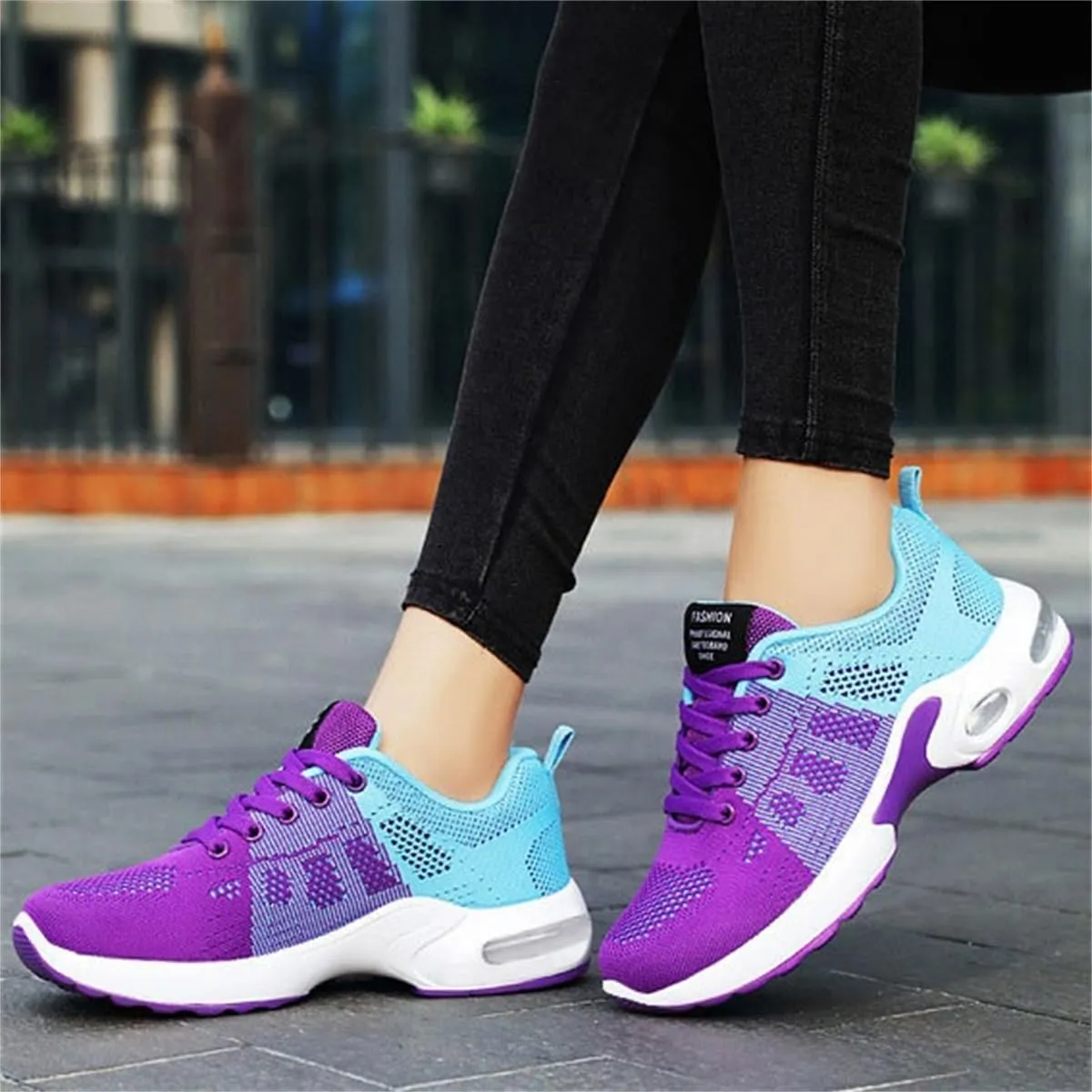 Air Cushion Running Shoes,Gym Workout Walking Shoes,Breathable Mesh Sneakers,Non Slip Arch Support Platform Loafers