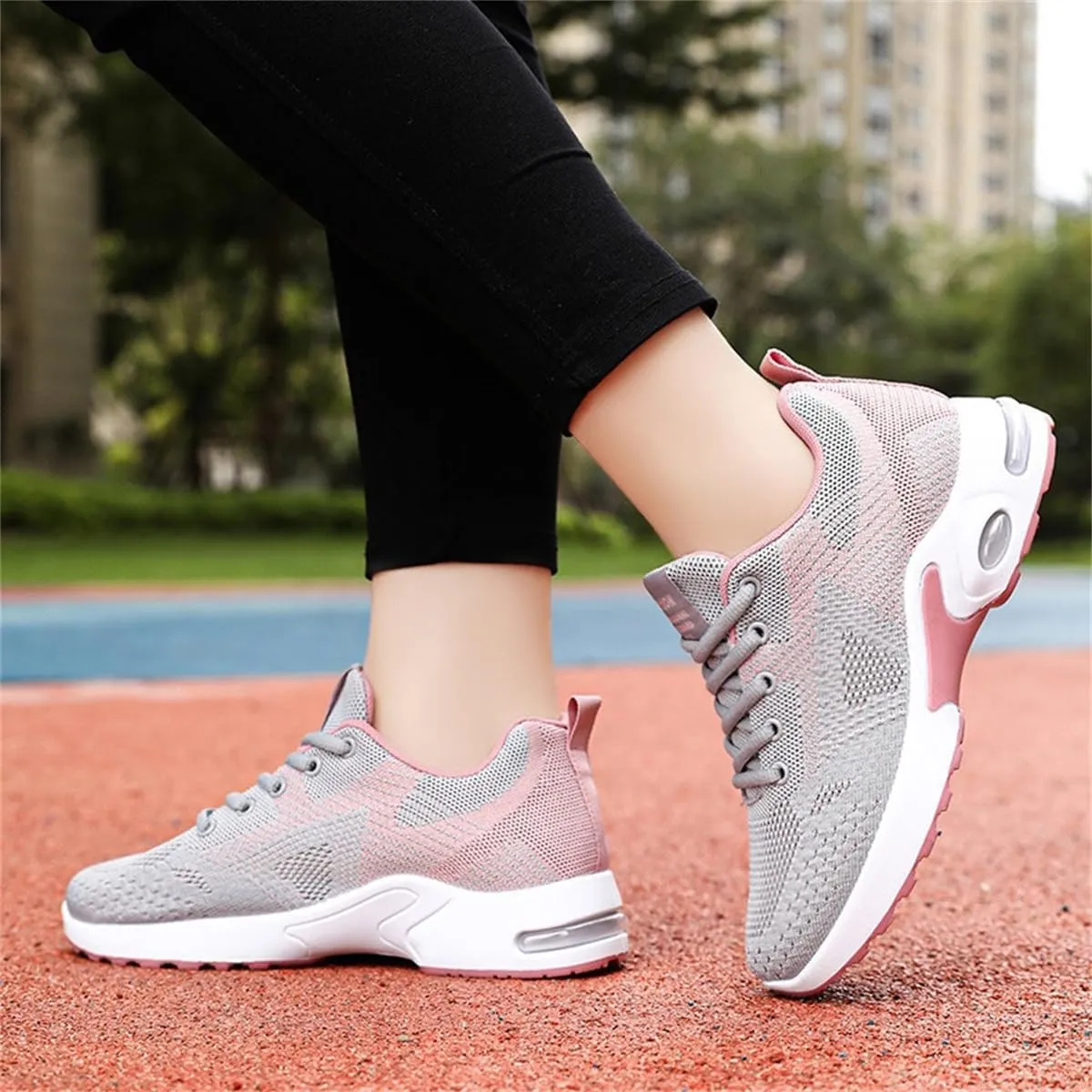 Air Cushion Running Shoes,Gym Workout Walking Shoes,Breathable Mesh Sneakers,Non Slip Arch Support Platform Loafers