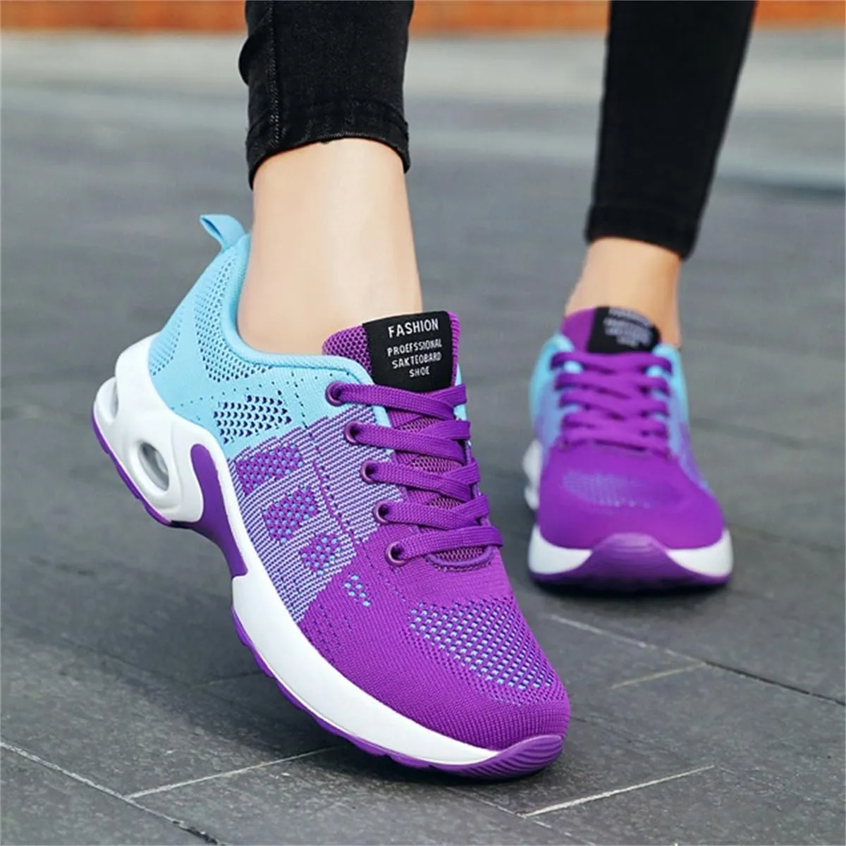 Air Cushion Running Shoes,Gym Workout Walking Shoes,Breathable Mesh Sneakers,Non Slip Arch Support Platform Loafers
