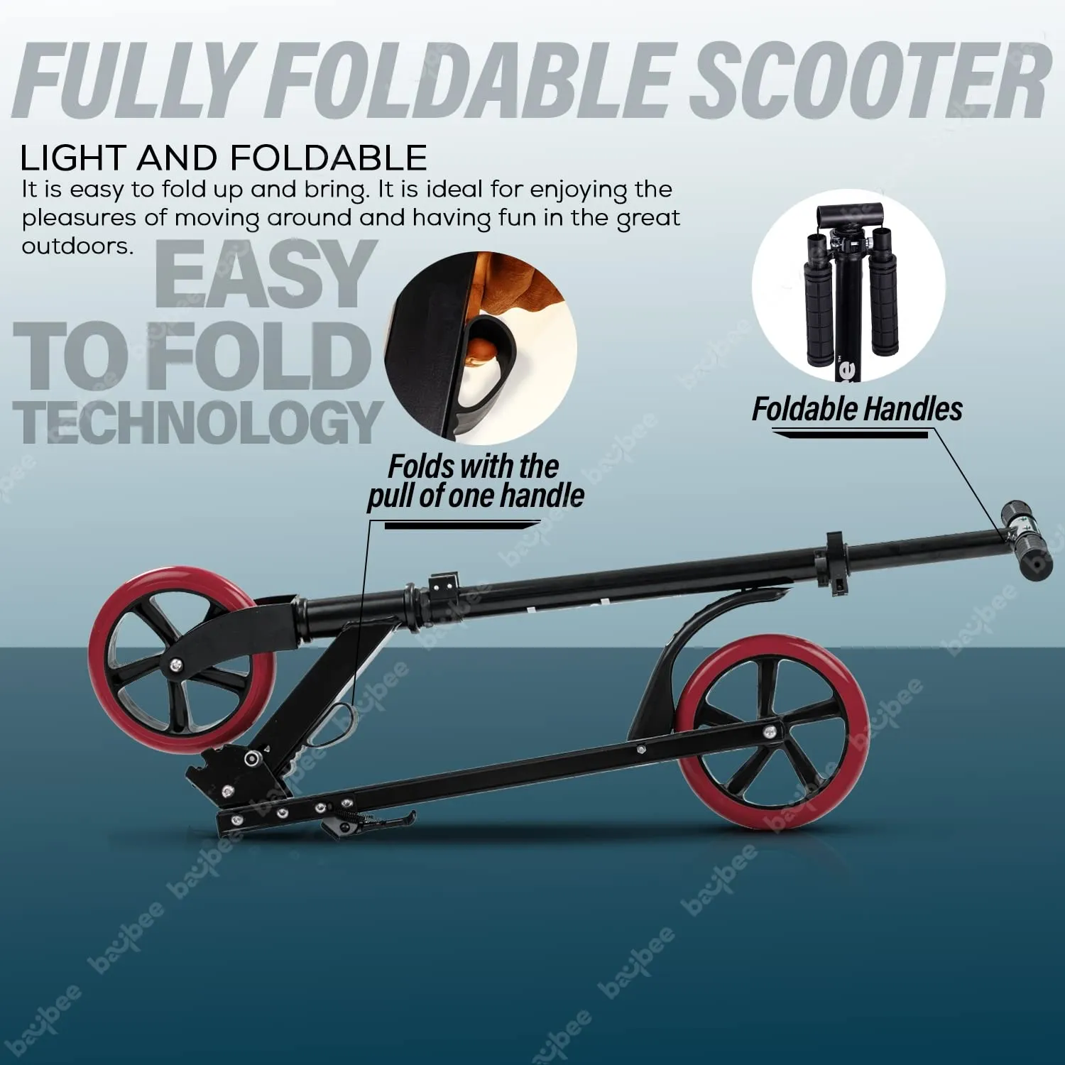 Baybee City Partner 2 Wheel Smart Kids Scooter for Kids & Adults