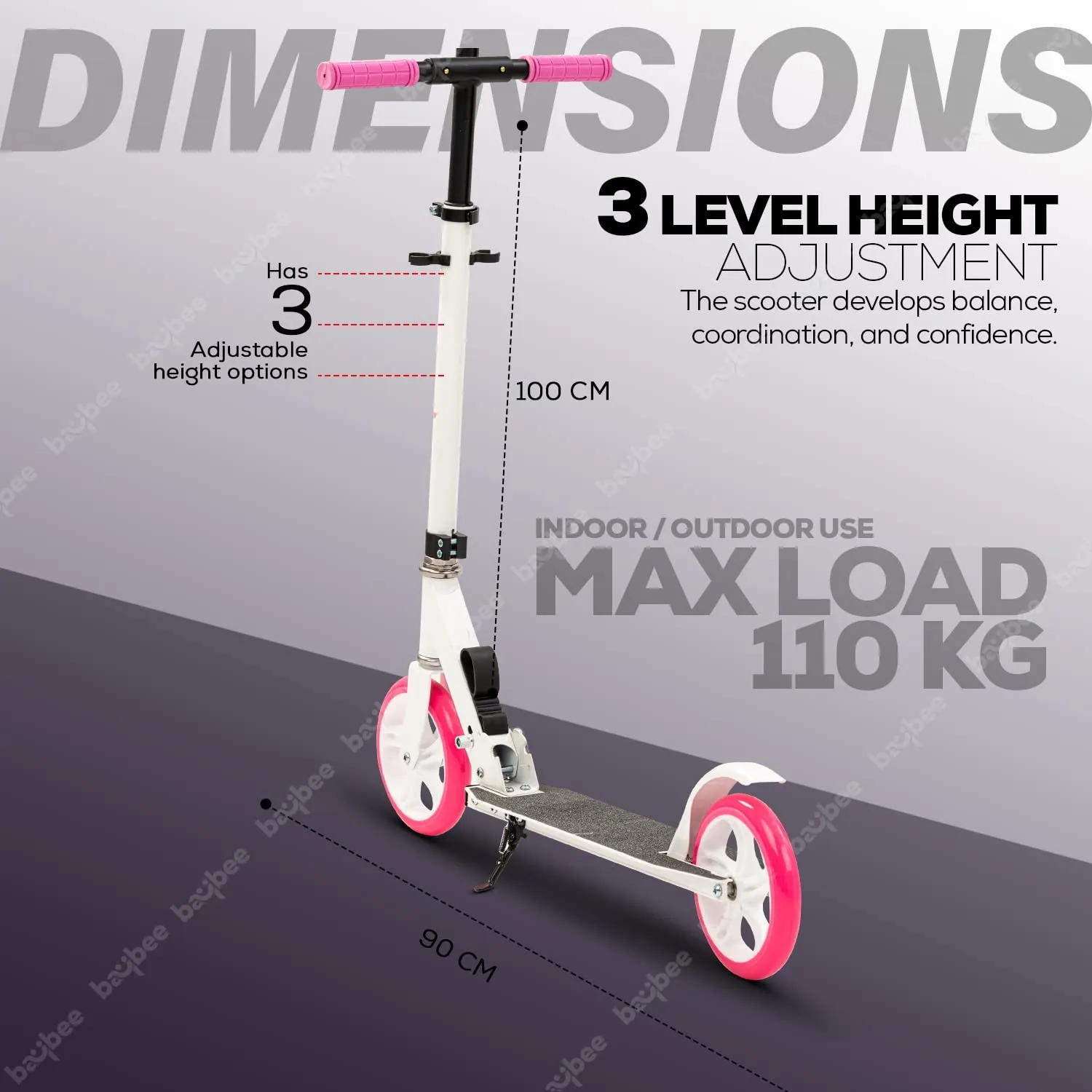 Baybee City Partner 2 Wheel Smart Kids Scooter for Kids & Adults