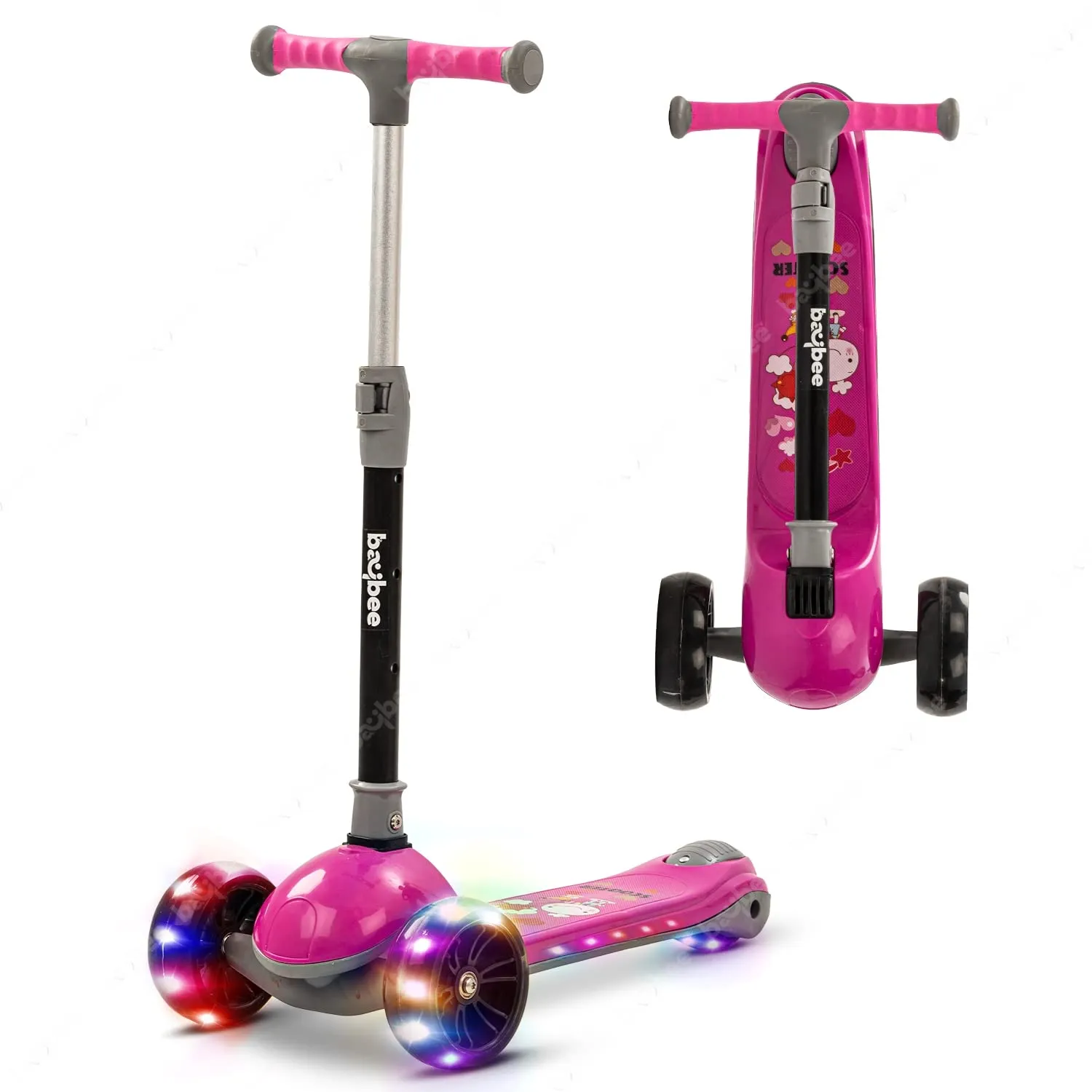 Baybee Trial Blazer 3 Wheel Smart Kids Skate Scooter with LED PU Wheels