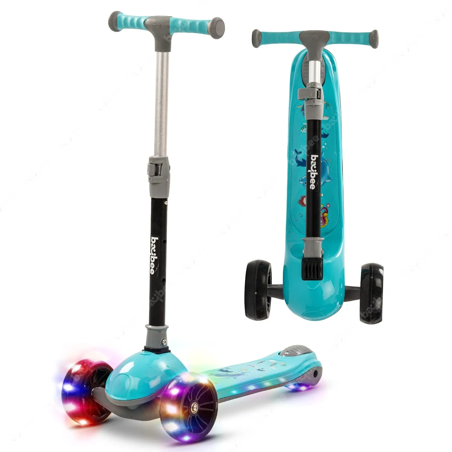 Baybee Trial Blazer 3 Wheel Smart Kids Skate Scooter with LED PU Wheels