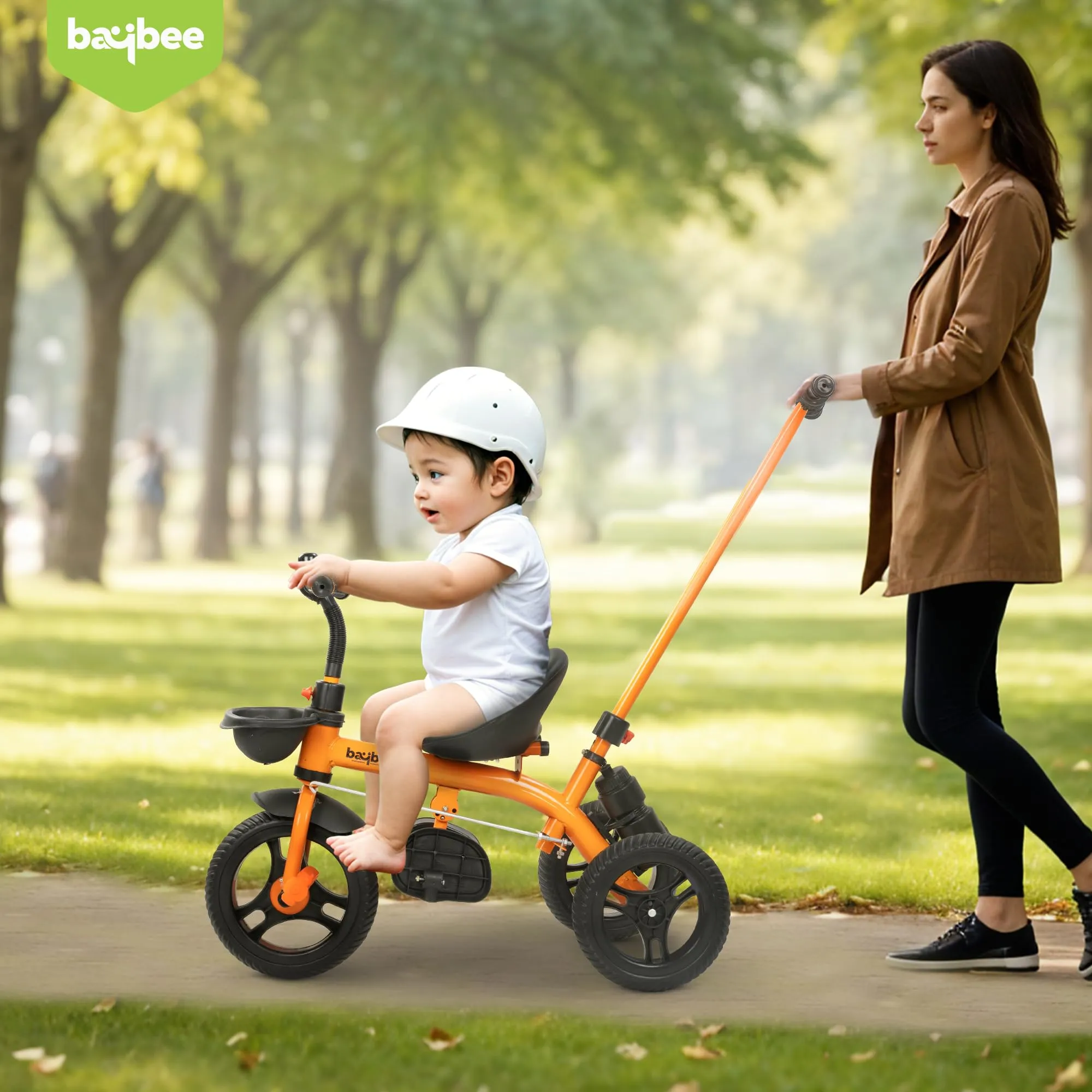 Baybee Triker 2 in 1 Baby Tricycle for Kids, Smart Kids Tricycle with Parental Push Handle, Eva Wheels, Footrest & Baskets