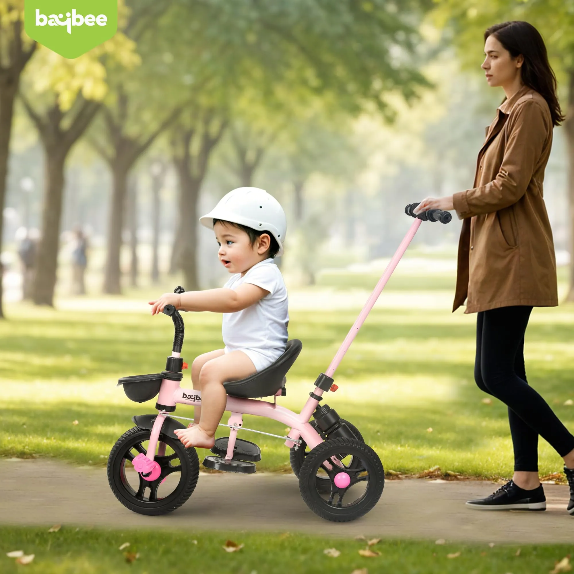 Baybee Triker 2 in 1 Baby Tricycle for Kids, Smart Kids Tricycle with Parental Push Handle, Eva Wheels, Footrest & Baskets