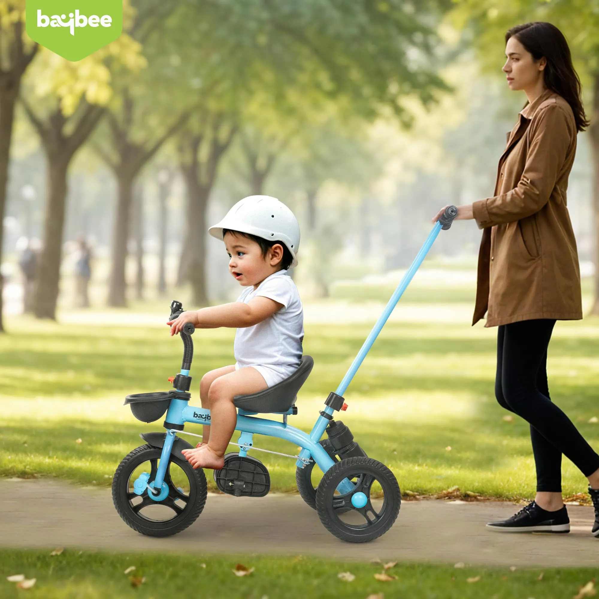 Baybee Triker 2 in 1 Baby Tricycle for Kids, Smart Kids Tricycle with Parental Push Handle, Eva Wheels, Footrest & Baskets
