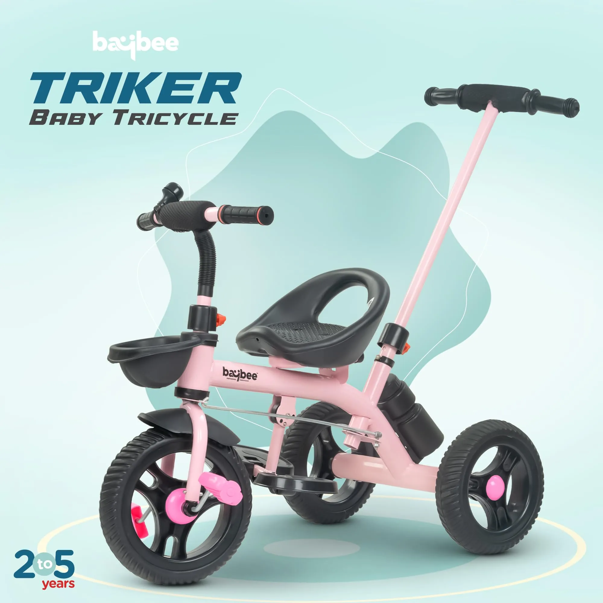 Baybee Triker 2 in 1 Baby Tricycle for Kids, Smart Kids Tricycle with Parental Push Handle, Eva Wheels, Footrest & Baskets