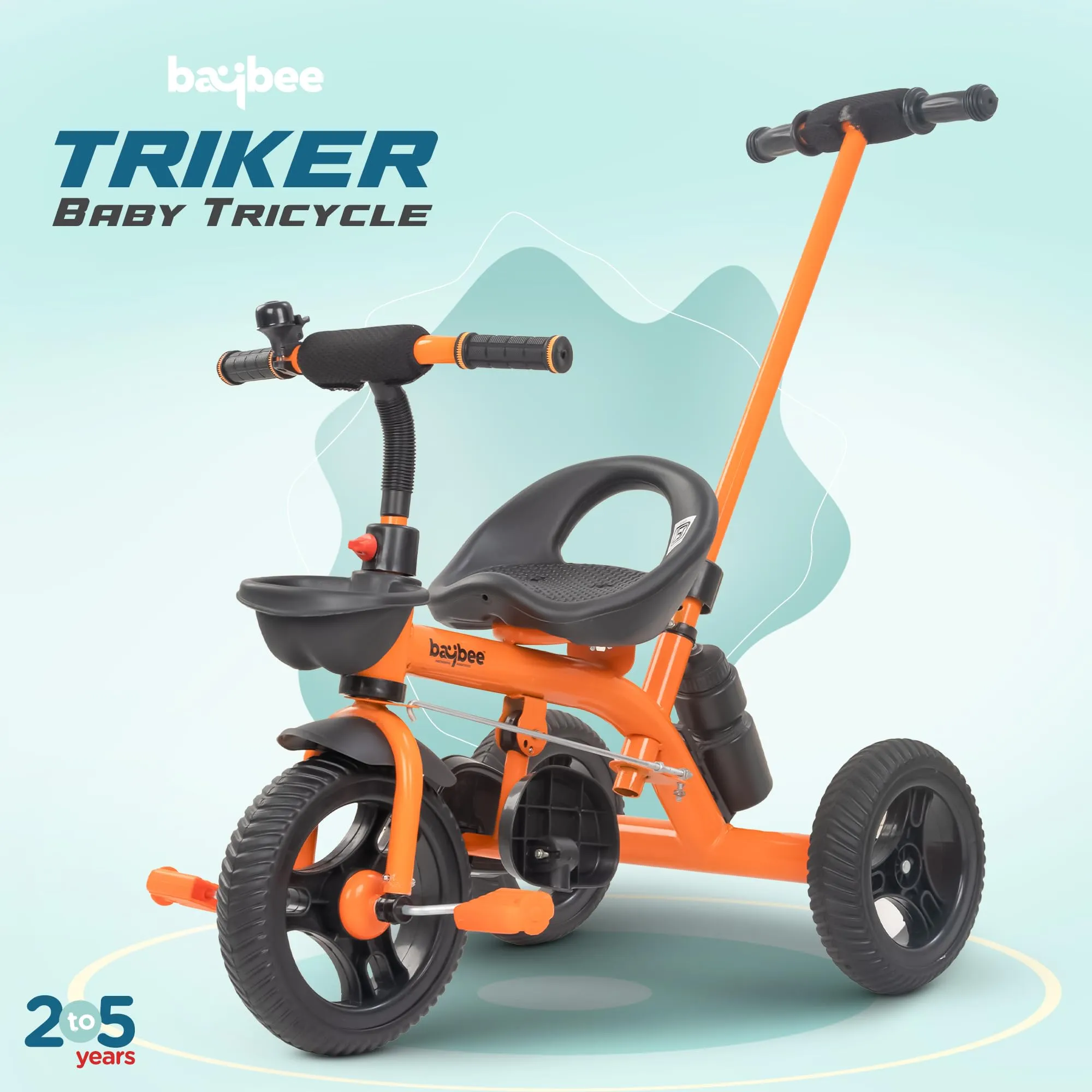 Baybee Triker 2 in 1 Baby Tricycle for Kids, Smart Kids Tricycle with Parental Push Handle, Eva Wheels, Footrest & Baskets
