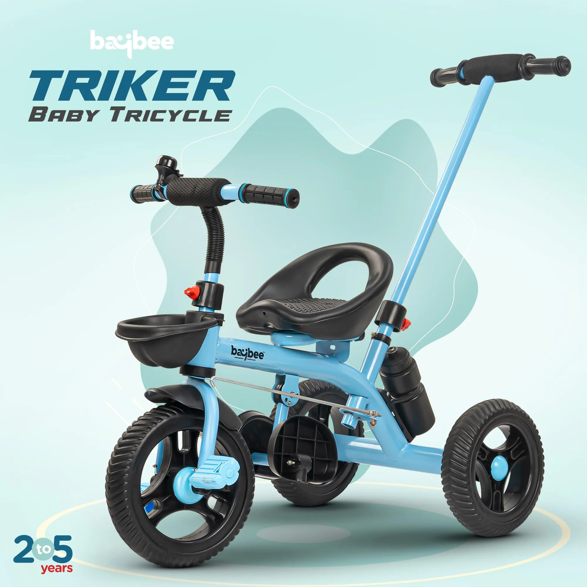 Baybee Triker 2 in 1 Baby Tricycle for Kids, Smart Kids Tricycle with Parental Push Handle, Eva Wheels, Footrest & Baskets