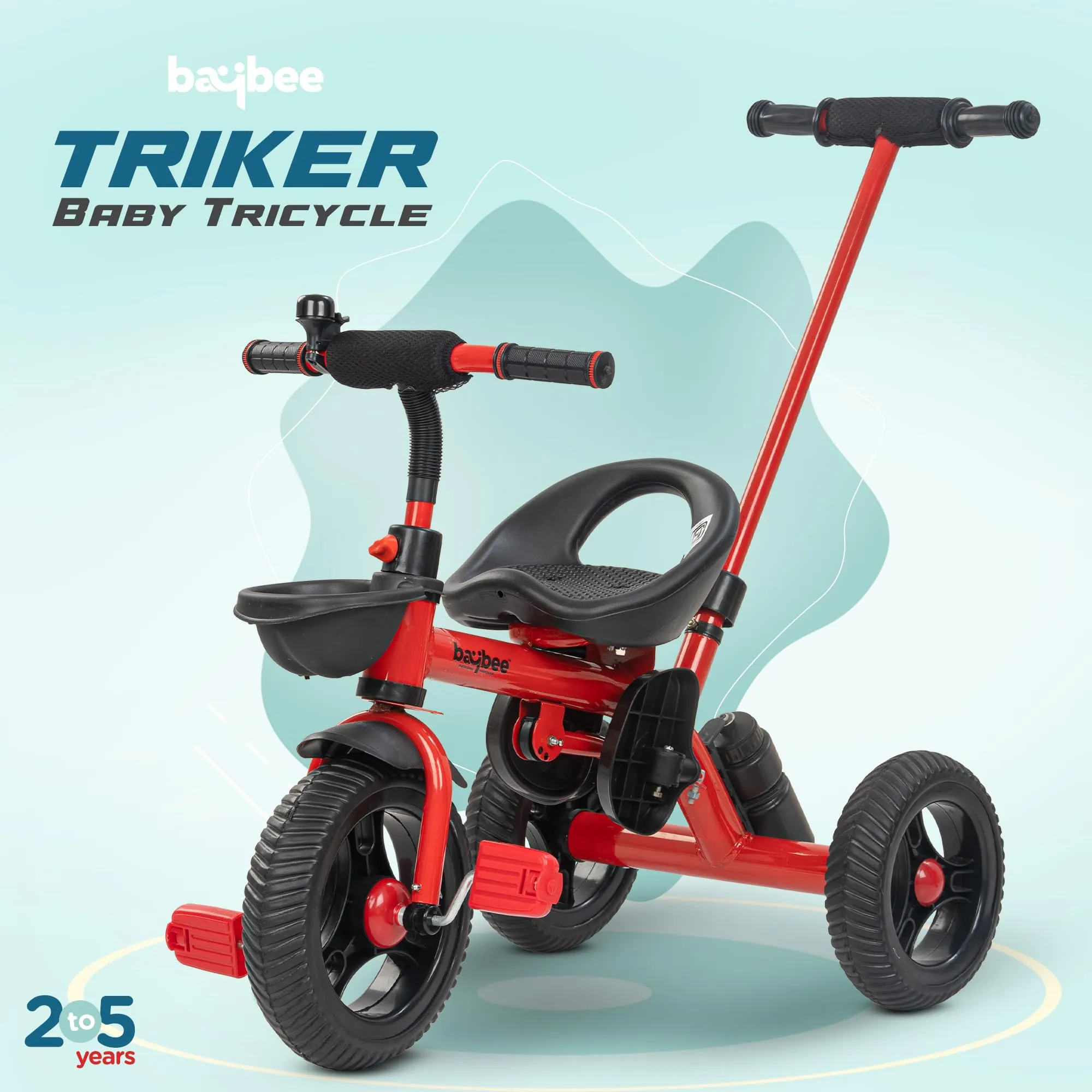 Baybee Triker 2 in 1 Baby Tricycle for Kids, Smart Kids Tricycle with Parental Push Handle, Eva Wheels, Footrest & Baskets