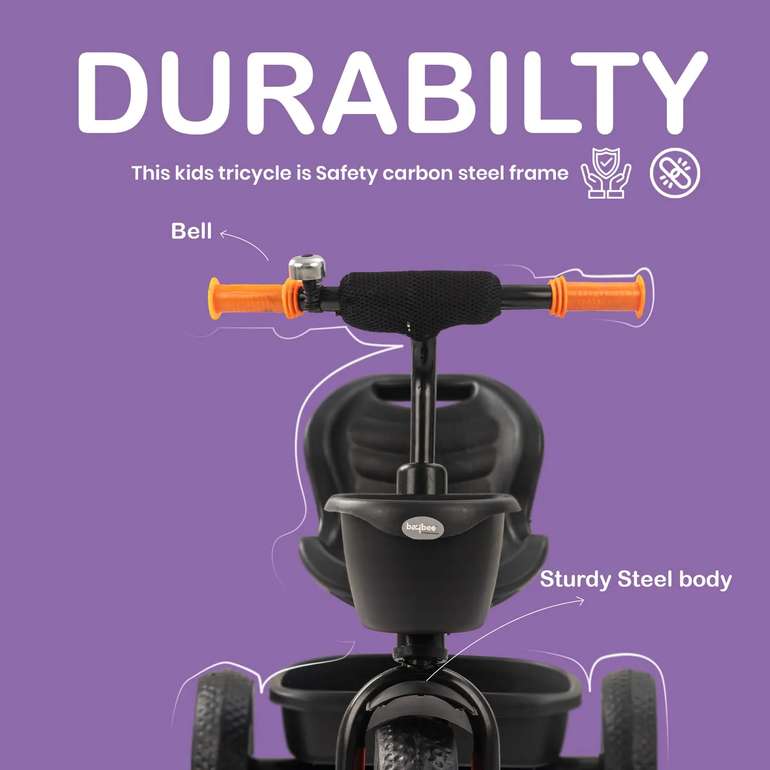 Baybee Trize Baby Tricycle for Kids, Smart Plug & Play Kids Tricycle