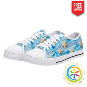 Beachside Seaside Ladies Low Top Canvas Shoes