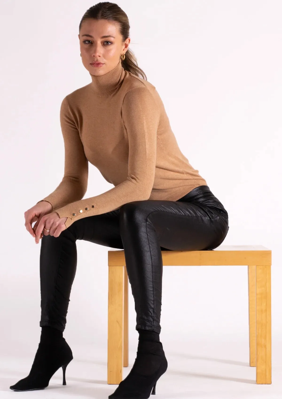bianco silverbell black jogger pant