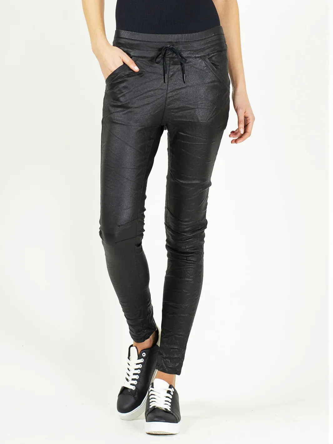 bianco silverbell black jogger pant