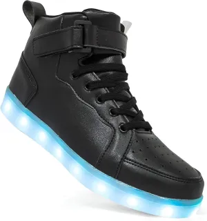 Big Kids Adult Light Up Trainers Luminous Sneakers Boys Girls USB Charging Led High Top Flashing Shoes Xmas
