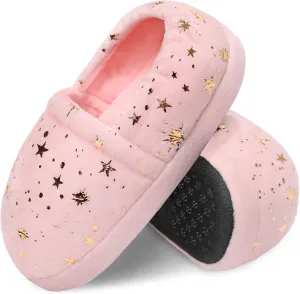 Bigwow Kids Slippers for Girls Toddler Elastic Heel House Shoes Cozy Memory Foam Slippers Boys Indoor Outdoor