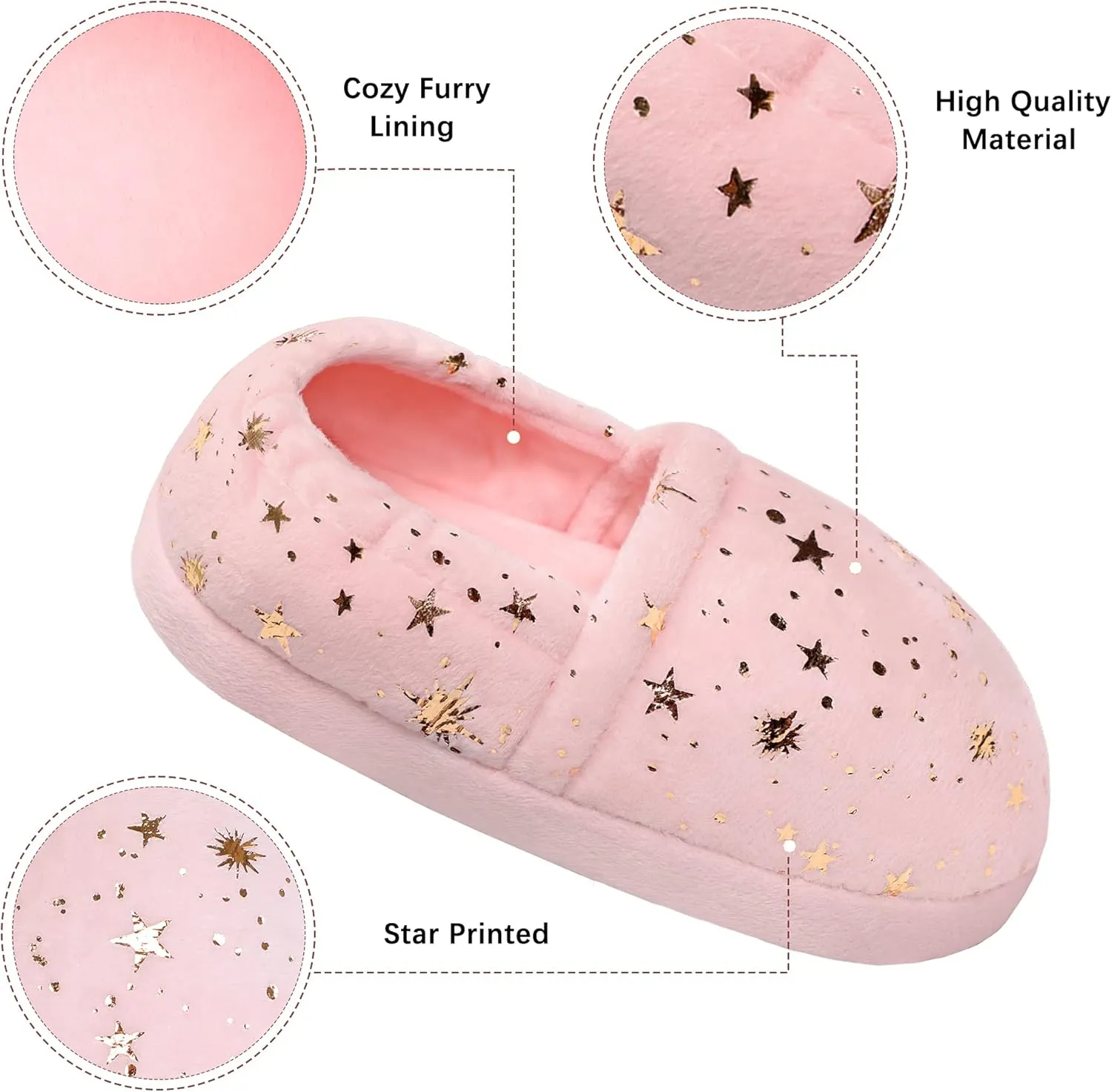 Bigwow Kids Slippers for Girls Toddler Elastic Heel House Shoes Cozy Memory Foam Slippers Boys Indoor Outdoor