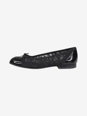 Black lace ballet flats - size EU 37