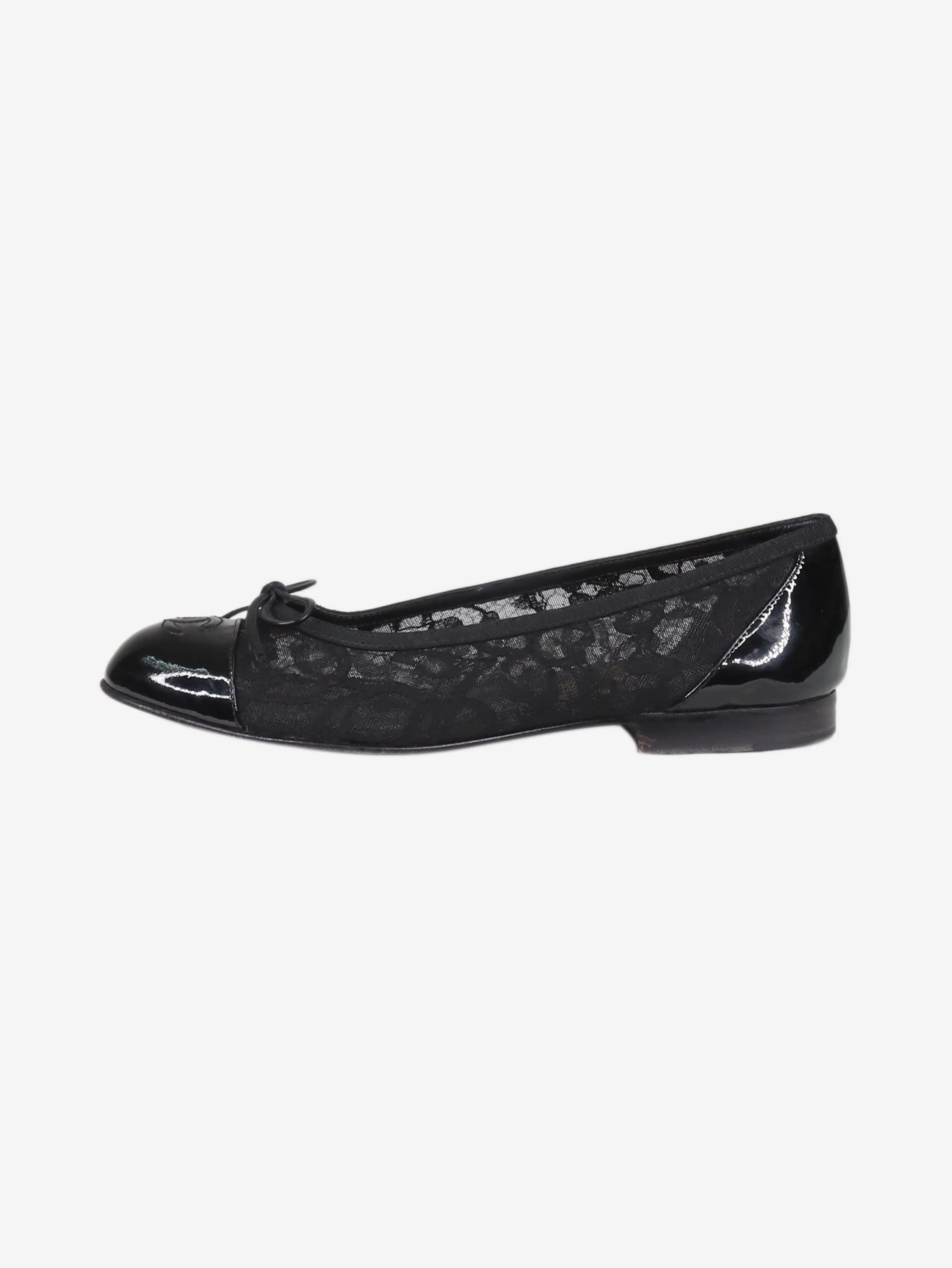 Black lace ballet flats - size EU 37