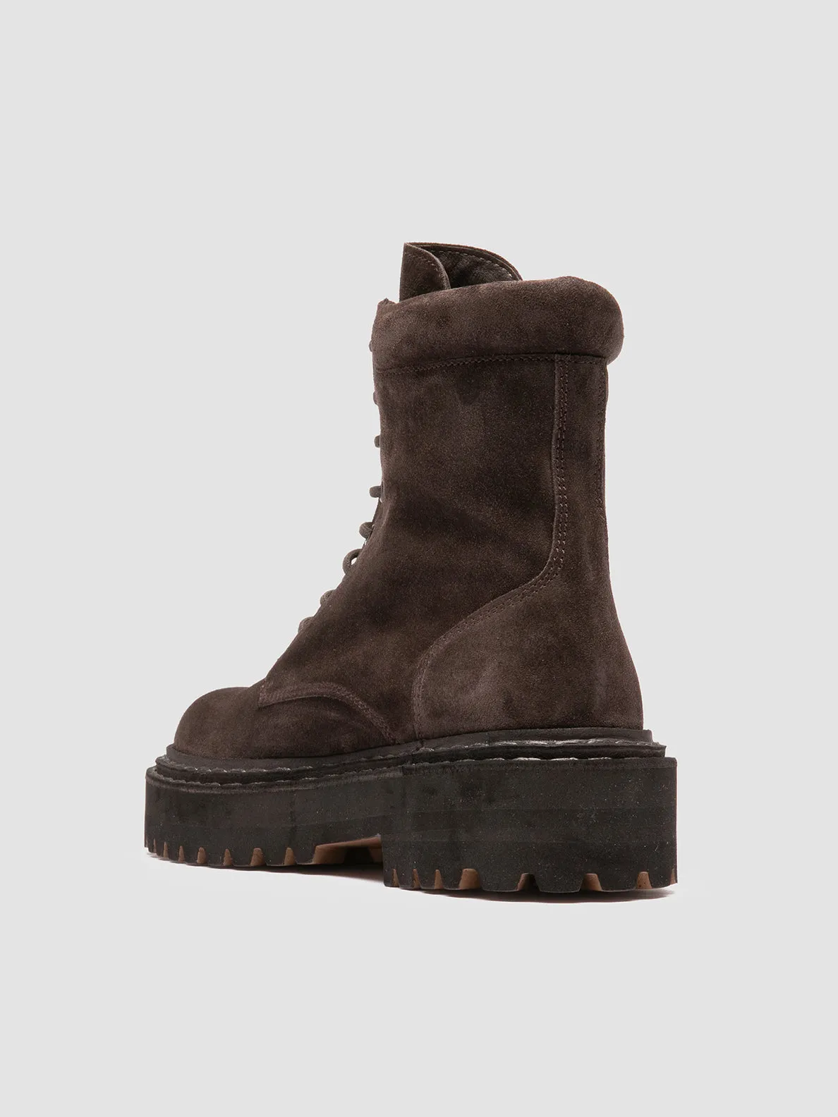 BLOSSOM 006 - Brown Suede Lace-up Boots