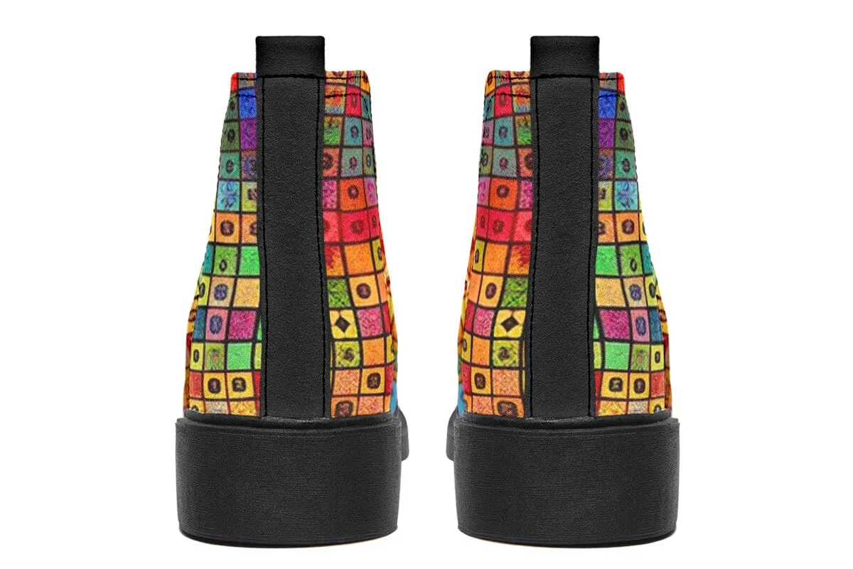 Blottered Grid Neat Vibe Boots
