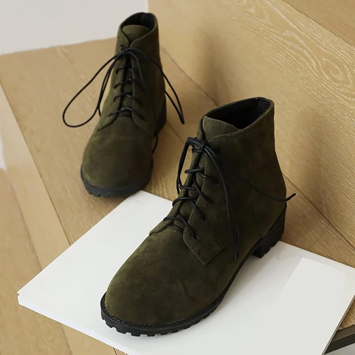 Booties for Women Ankle Women's Booties Low Heel Mens Low Cut Boots Hiking Boot Laces Men Comfy Soft Cover Heel Square Toe Slip On Side Zipper