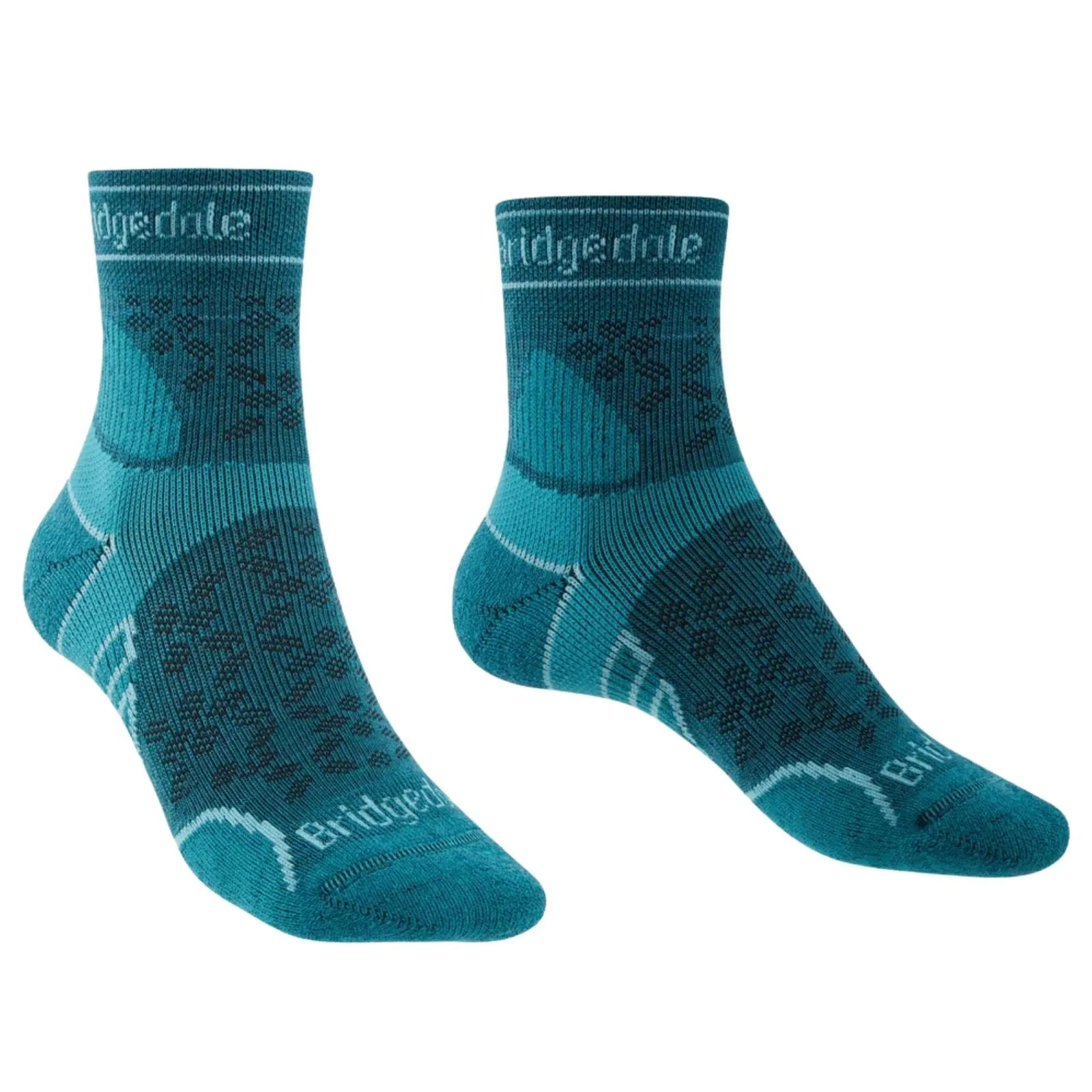Bridgedale Womens Trail Run Lightweight T2 Merino Sport 3/4 Crew Socks - Damson - S