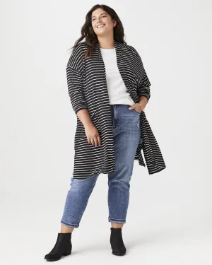Cecelia Long Sleeve Cardigan | Black / White