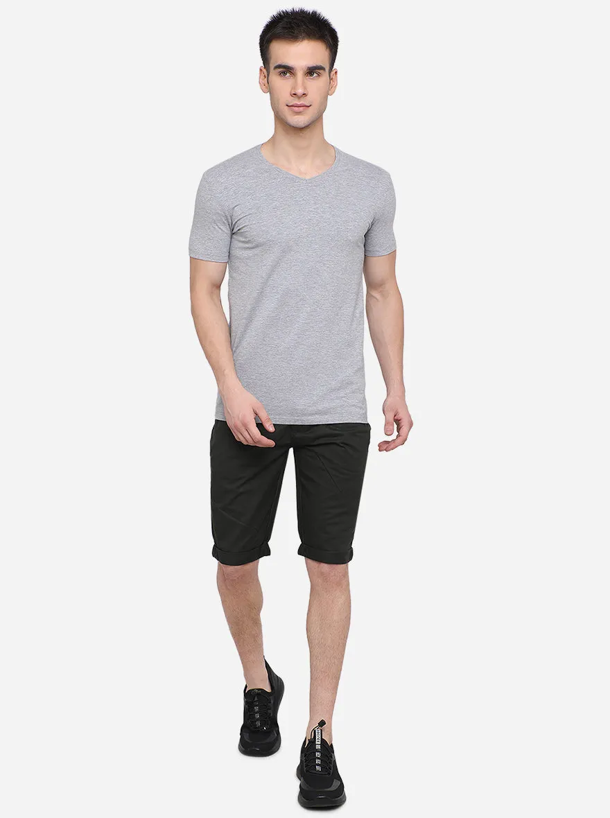Dark Green Printed Regular Fit Capri | JadeBlue