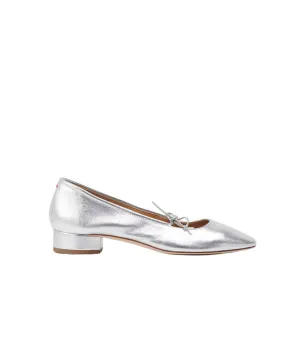 Darya Leather Ballet Pump in Silver