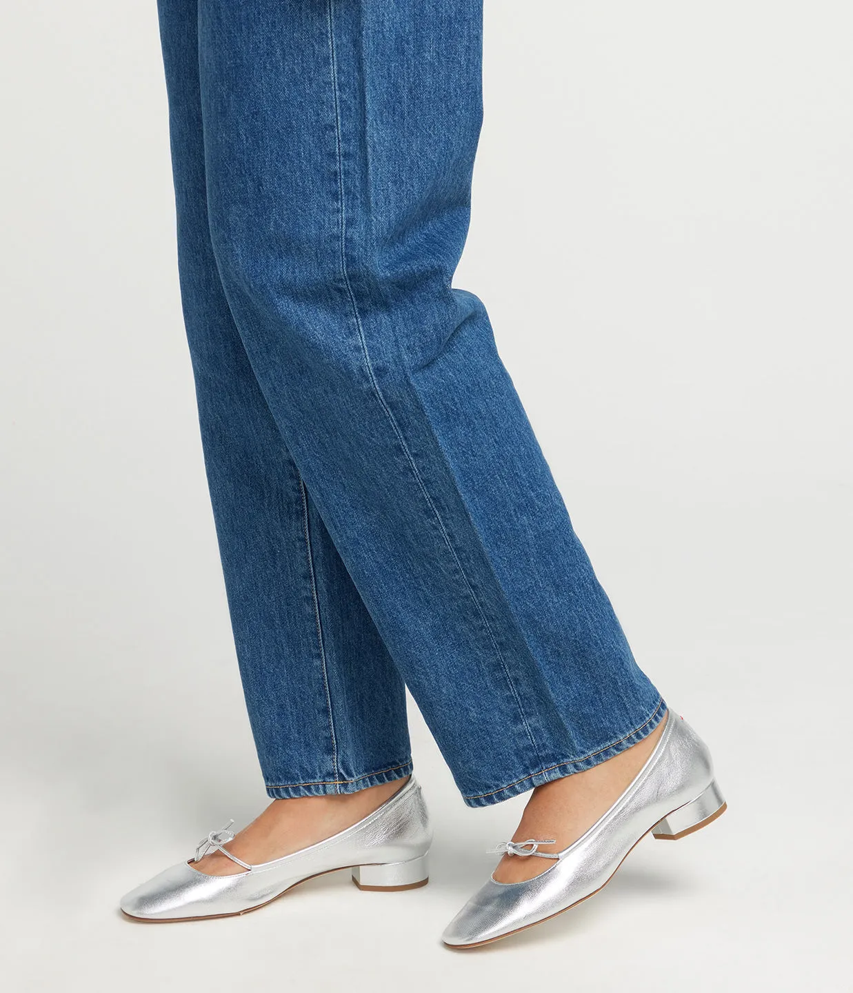 Darya Leather Ballet Pump in Silver