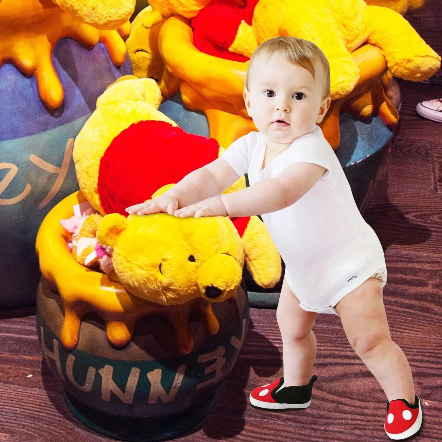 Disney Mickey Mouse Red and Black Infant Shoes