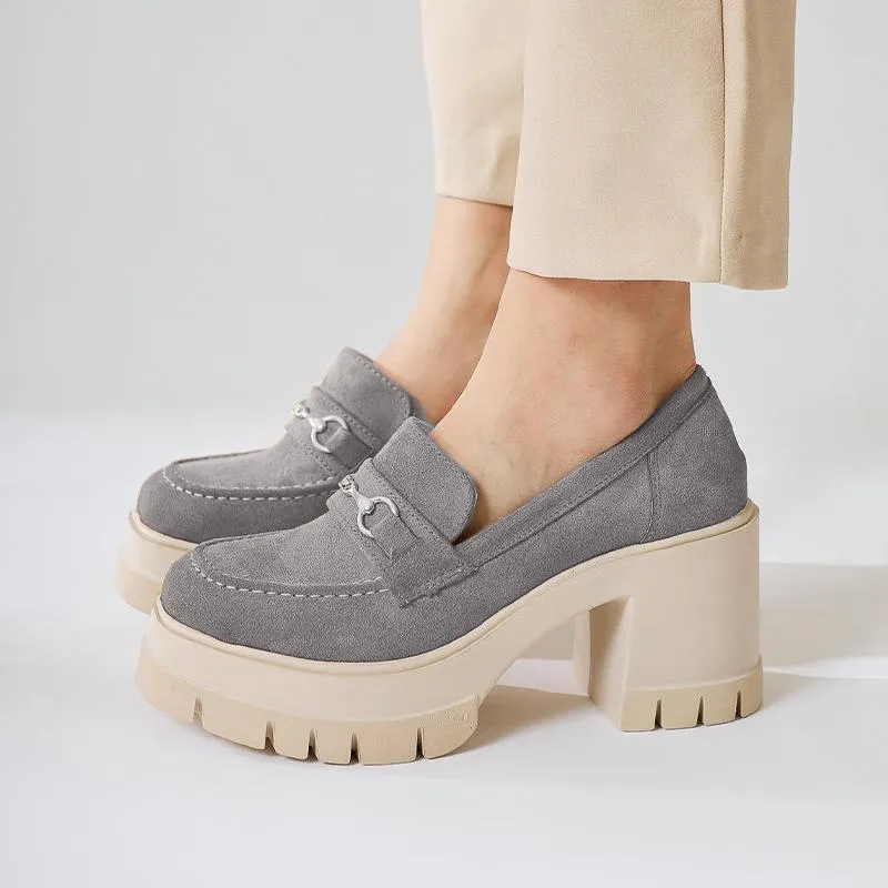 E5221 Thick-soled Retro Loafers