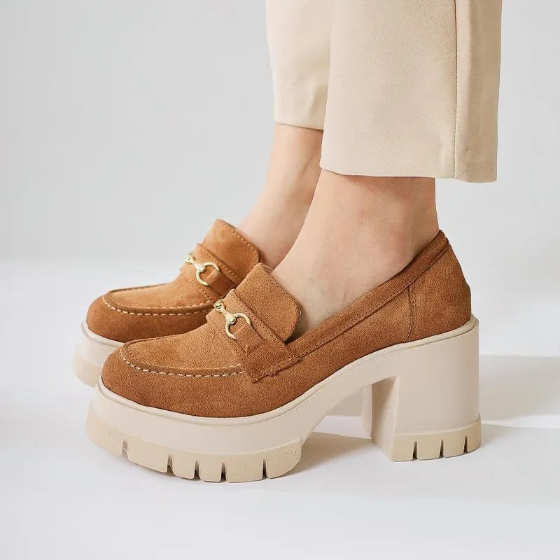 E5221 Thick-soled Retro Loafers