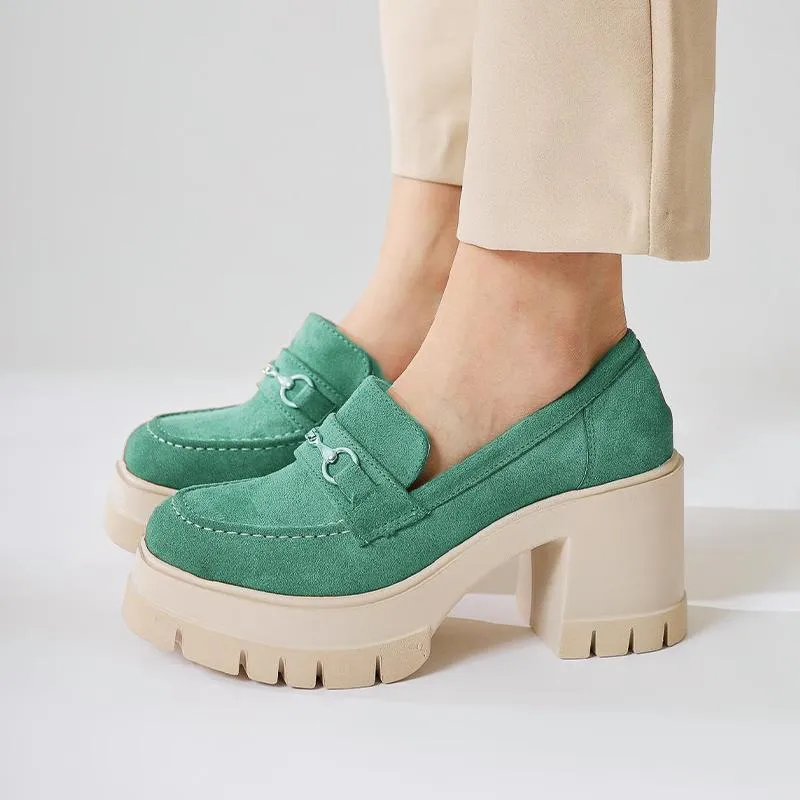 E5221 Thick-soled Retro Loafers